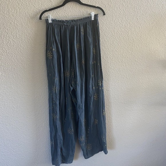 VTG Visual Professional Linen Rayon O/S High Rise Pants Pull On Art To Wear - Picture 2 of 11